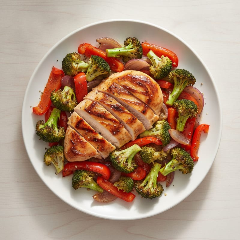 Pan-Seared Chicken with Roasted Vegetables