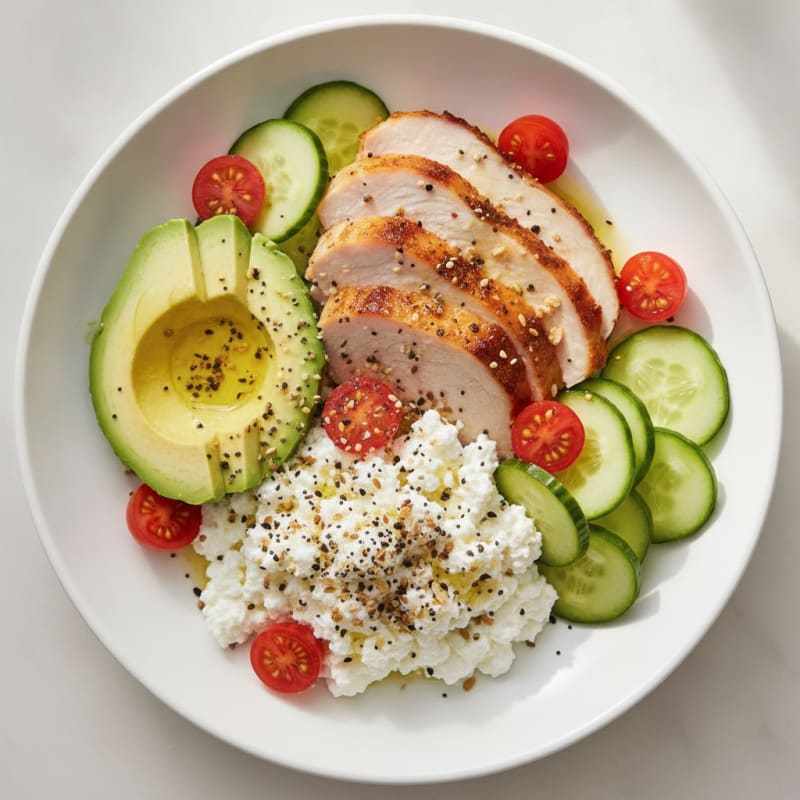 Turkey Cottage Cheese Avocado Bowl