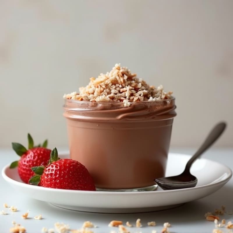 Silky Chocolate Protein Pudding with Toasted Coconut