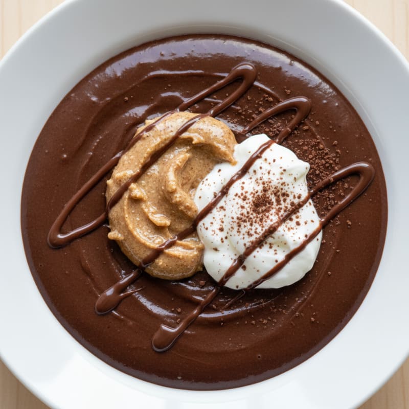 Silky Chocolate Protein Pudding with Almond Butter