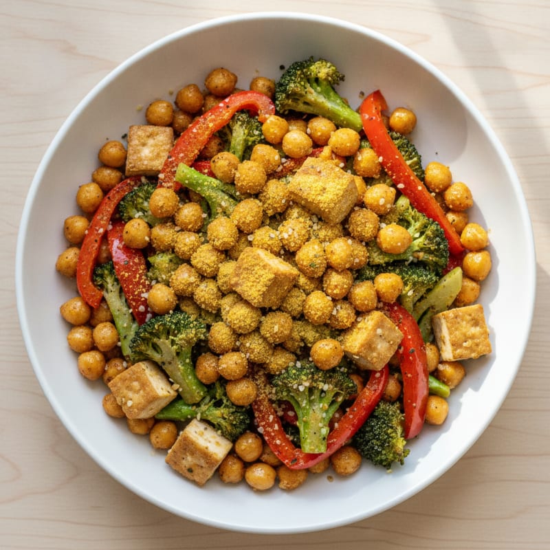Roasted Vegetable and Chickpea Bowl