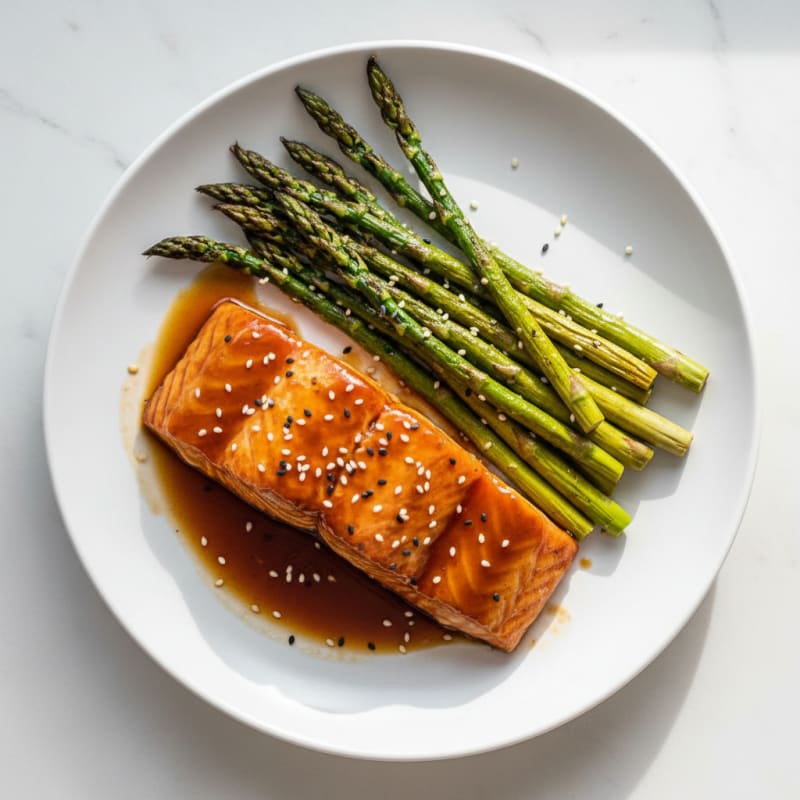 Teriyaki Glazed Salmon with Roasted Asparagus