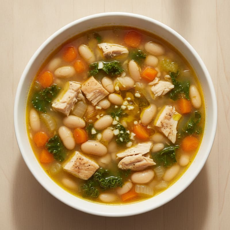 Chicken and Vegetable Soup with White Beans
