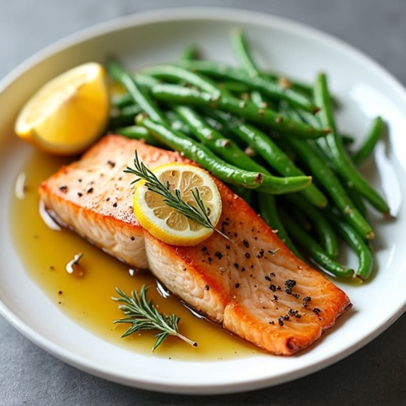 Lemon-Herb Roasted Salmon with Tender Green Beans