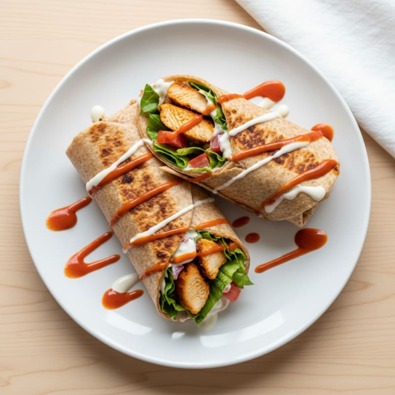 Crispy Buffalo Ranch Chicken Wraps