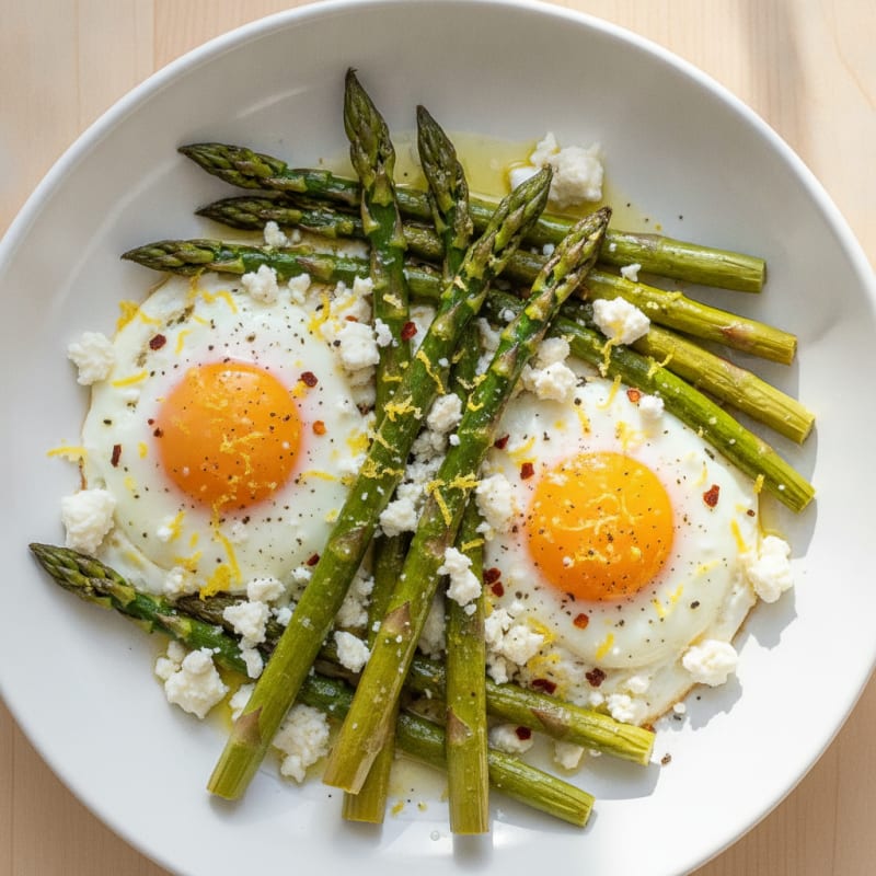 Baked Eggs with Roasted Asparagus