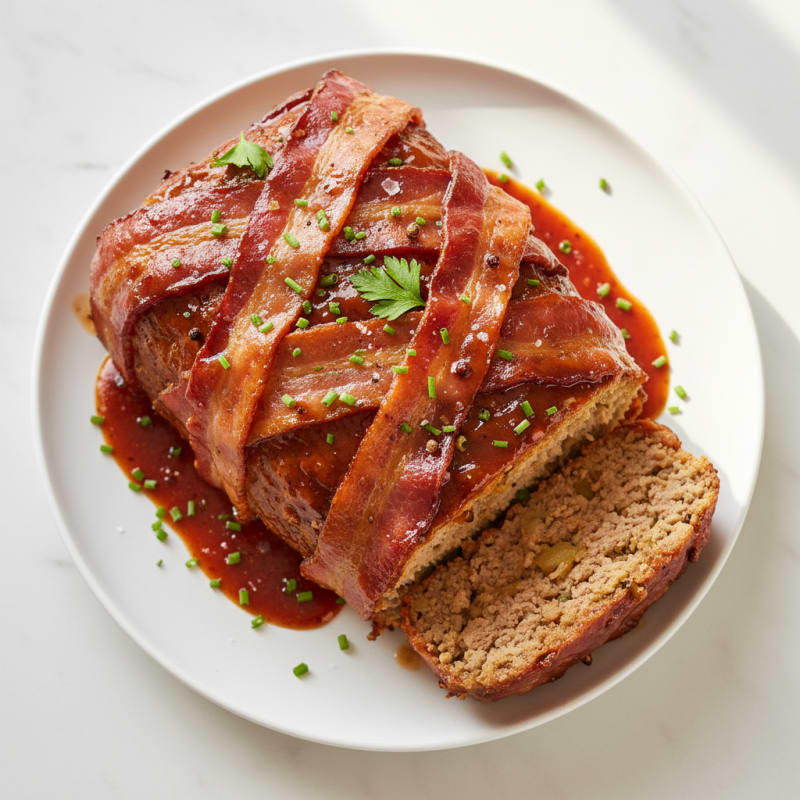 BBQ Bacon-Wrapped Meatloaf with Tangy Glaze