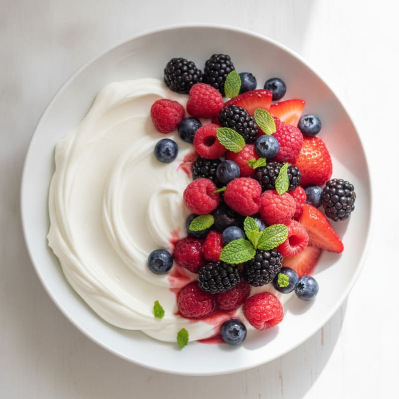 Silky Protein Greek Yogurt with Mixed Berries