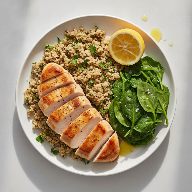 Pan-Seared Chicken Breast with Herbed Quinoa