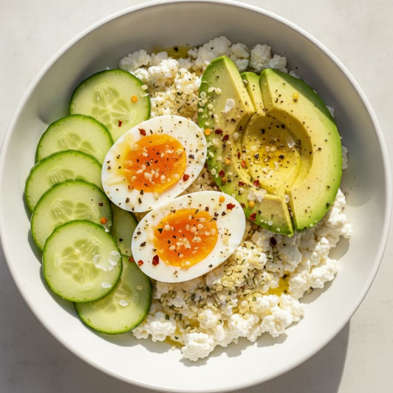 Savory Cottage Cheese & Eggs Bowl