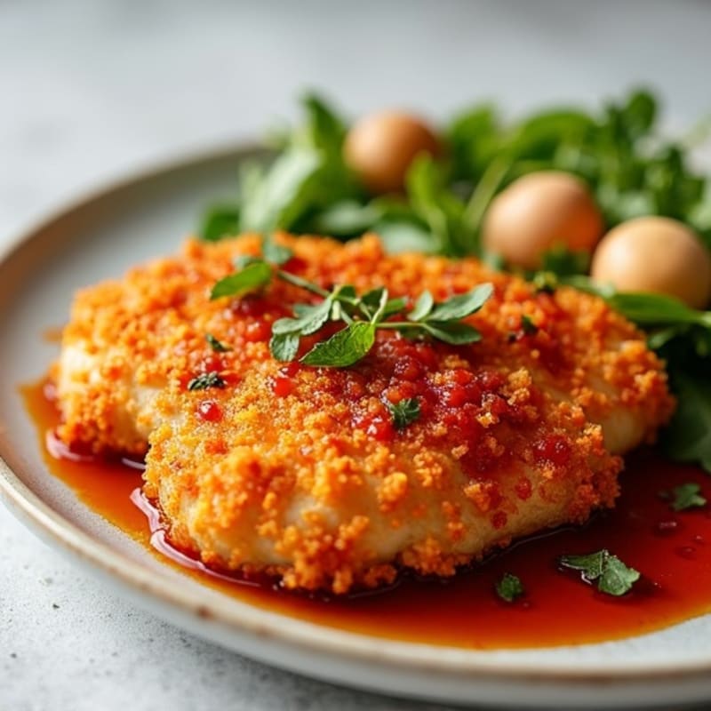 Crispy Baked Chicken with Sticky Sweet and Spicy Sauce