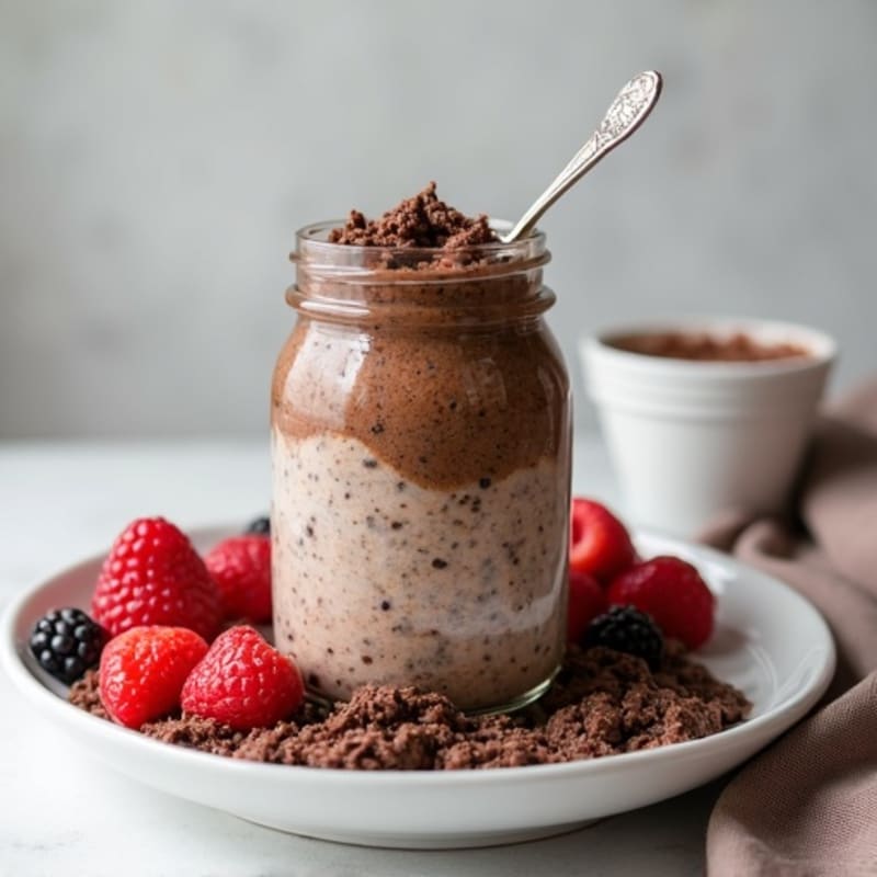 Dark Chocolate Protein-Packed Overnight Oats