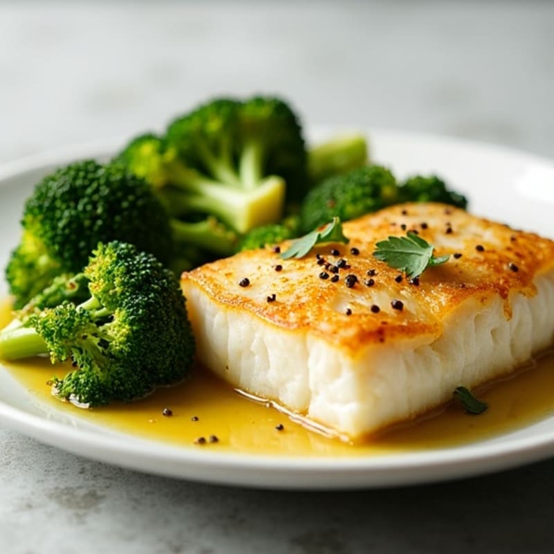 Baked Cod with Roasted Broccoli and Lemon