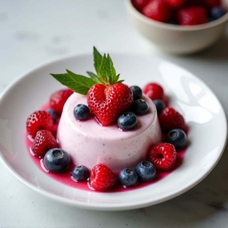 Greek Yogurt Protein Mousse with Mixed Berries