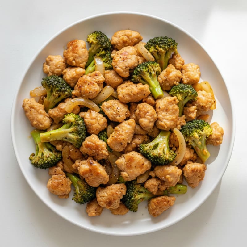 Garlic Ground Chicken and Broccoli Stir-Fry