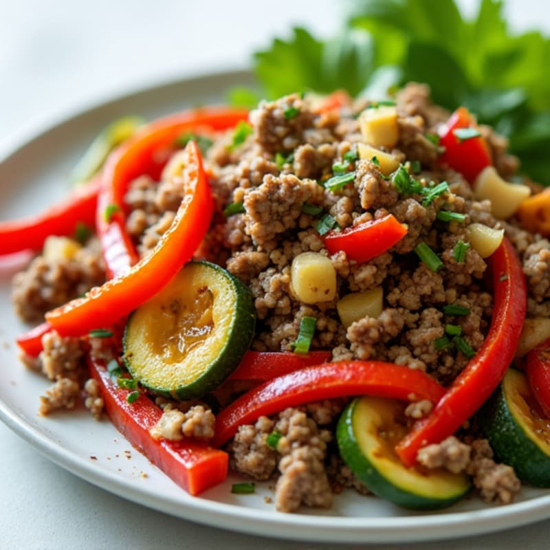 Lean Ground Beef and Vegetable Stir-Fry