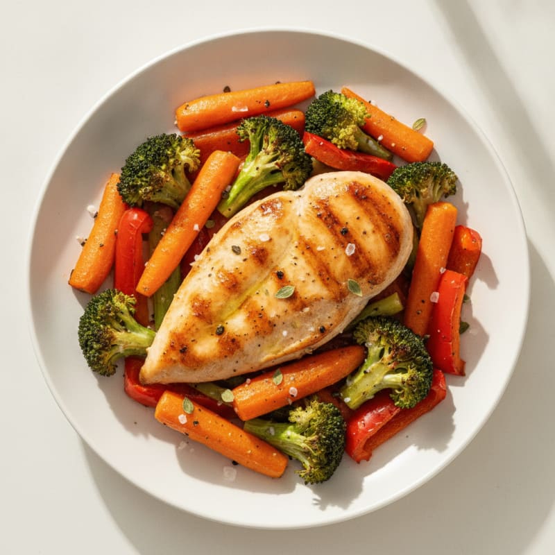 Pan-Seared Chicken with Roasted Vegetables