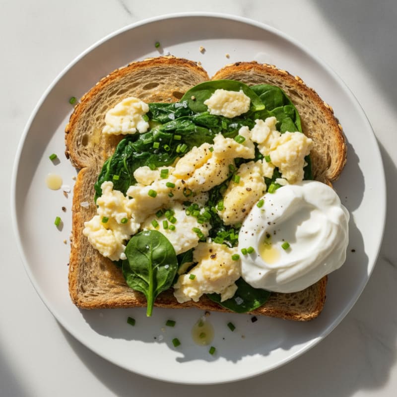High-Protein Ezekiel Toast and Savory Scramble