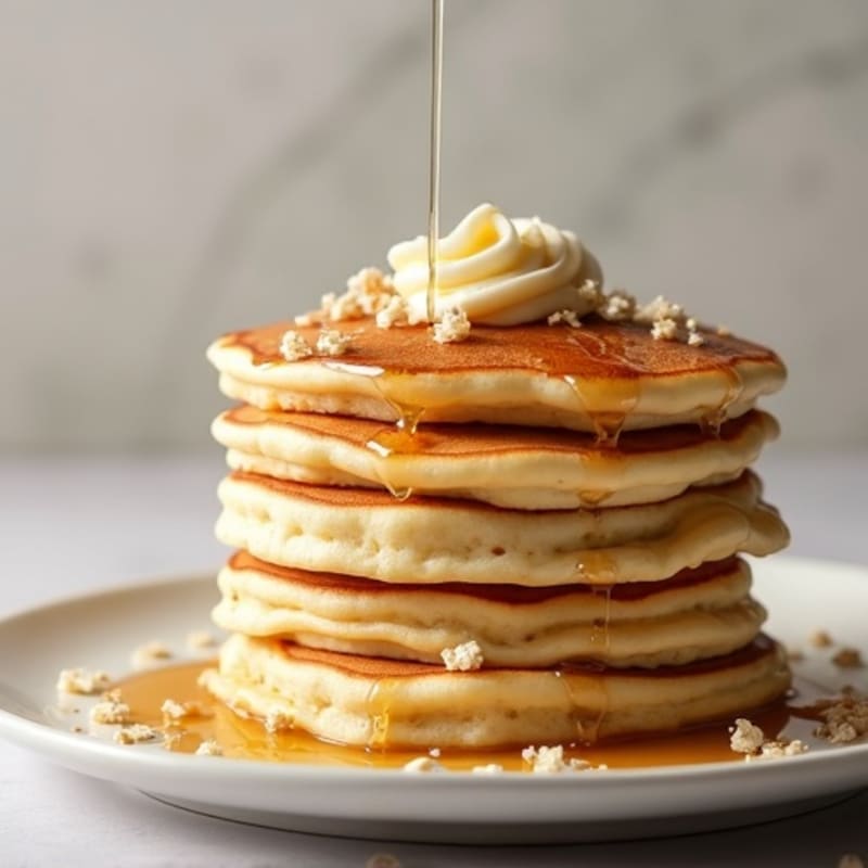 High Protein Fluffy Vanilla Pancakes