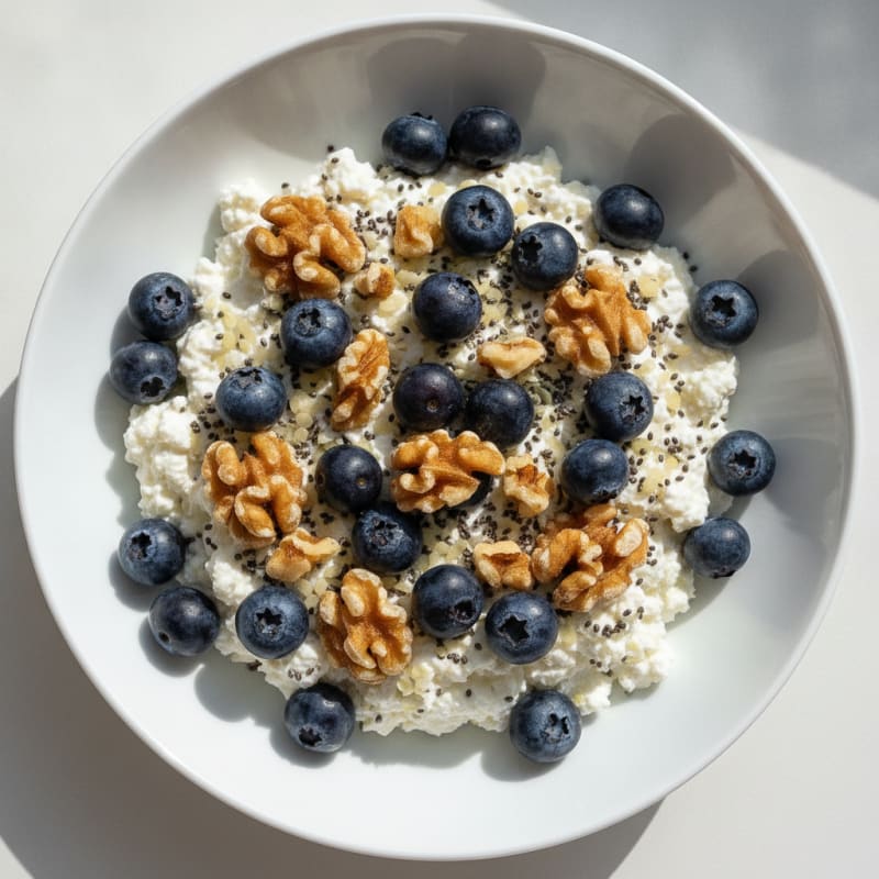 Cottage Cheese Berry Protein Bowl with Chia Seeds