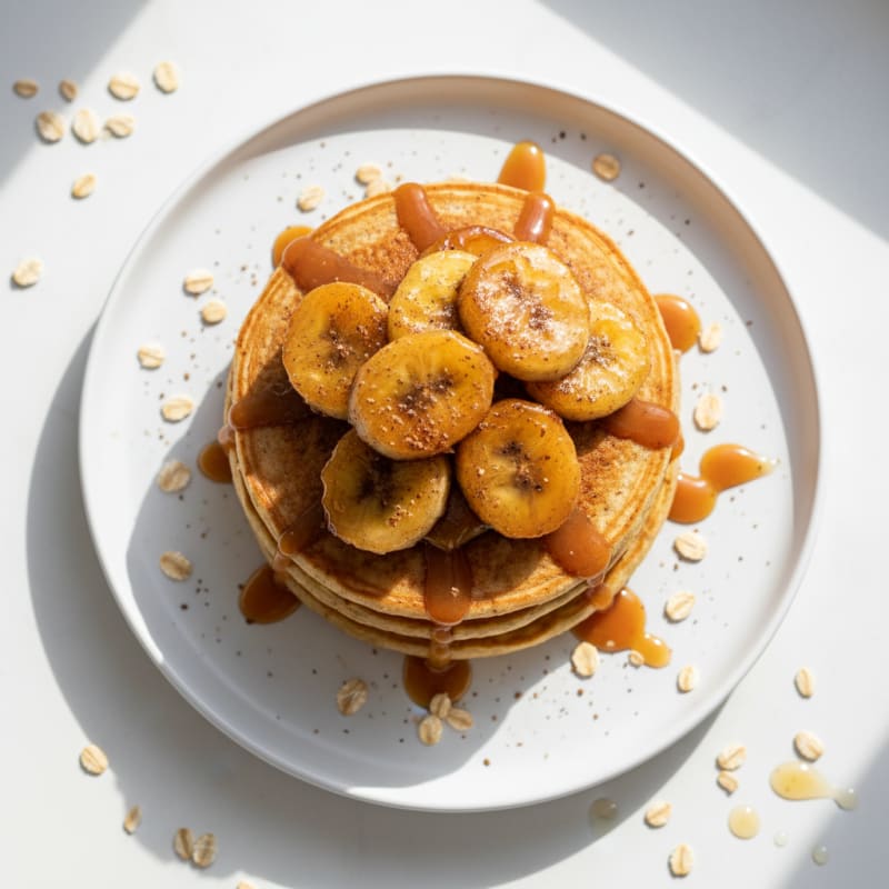 Golden Caramelized Banana Pancakes