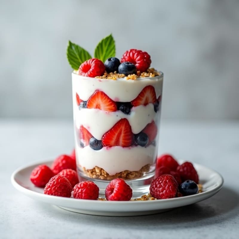 Greek Yogurt Protein Parfait with Mixed Berries