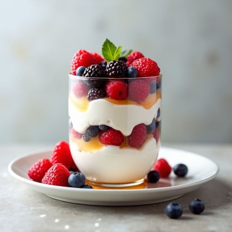 Greek Yogurt Protein Parfait with Mixed Berries
