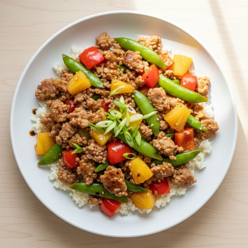 Sweet and Sour Pork Mince Stir-fry