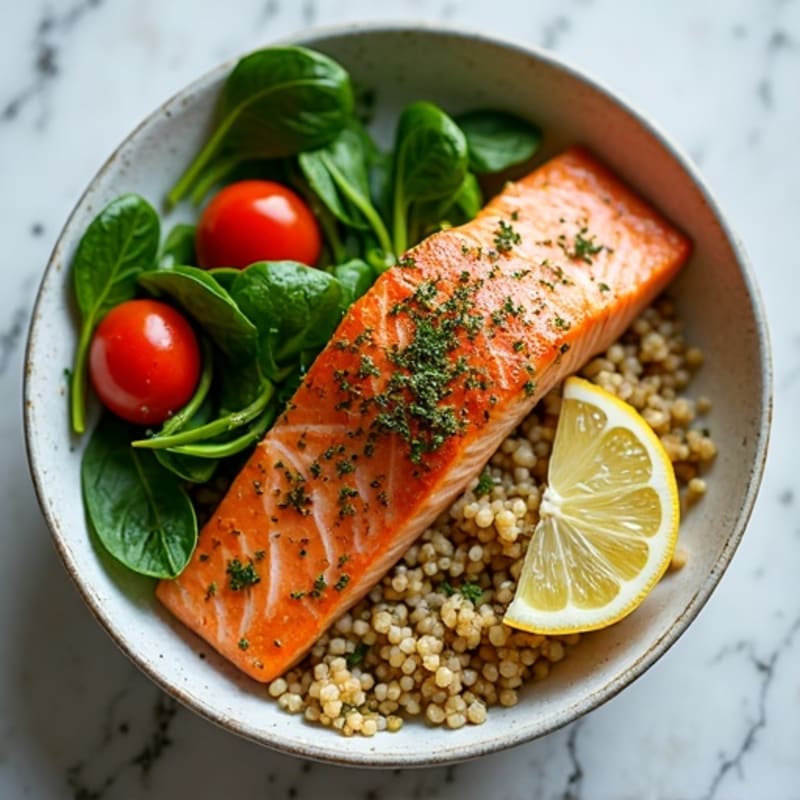 Herb-Crusted Salmon and Quinoa Power Bowl