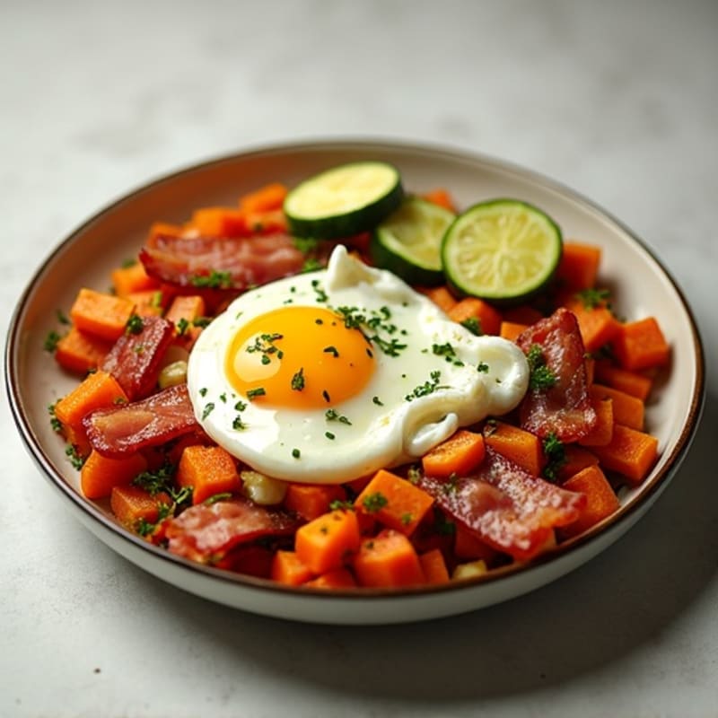 Egg and Bacon Sweet Potato Hash