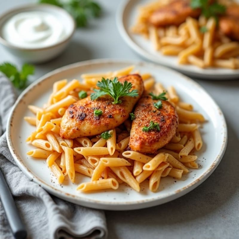 Spicy Cajun Chicken with Creamy Whole Wheat Pasta