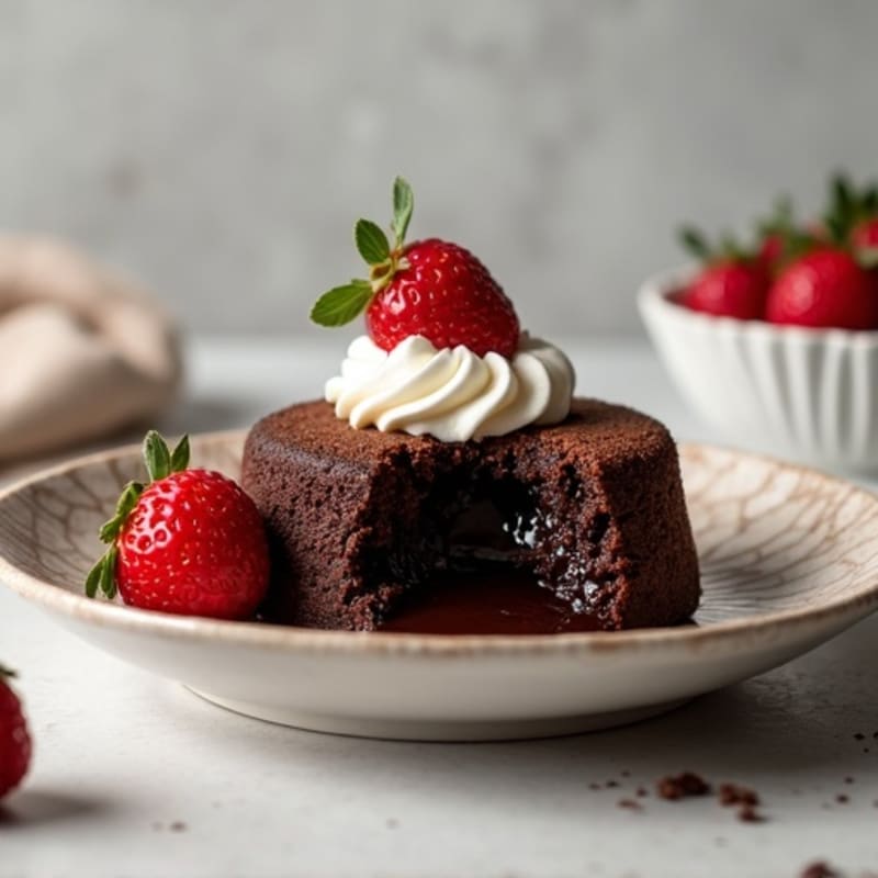 Protein-Rich Dark Chocolate Lava Cake