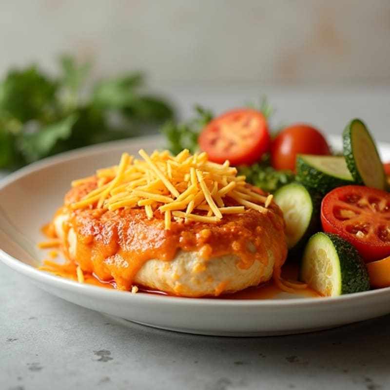 Creamy Buffalo Chicken Bake with Roasted Vegetables