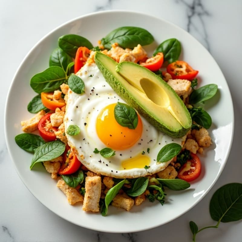 Egg White Veggie Scramble with Greek Yogurt