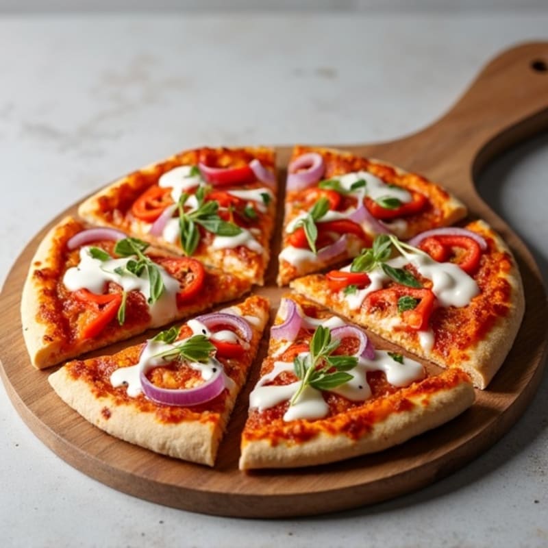 Healthy Whole Wheat Crispy BBQ Ranch Chicken Pizza