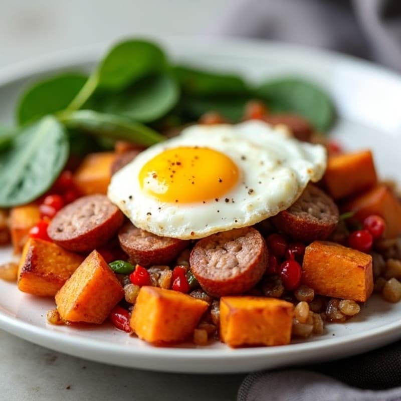 Protein-Packed Sweet Potato Hash with Eggs