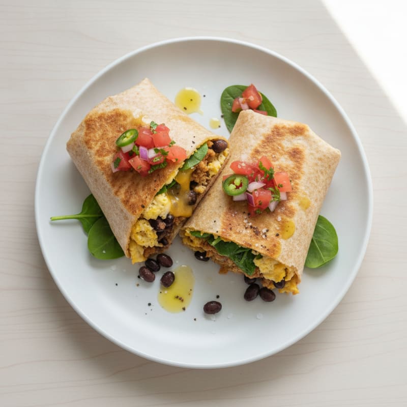 Loaded Breakfast Burrito with Salsa Fresca