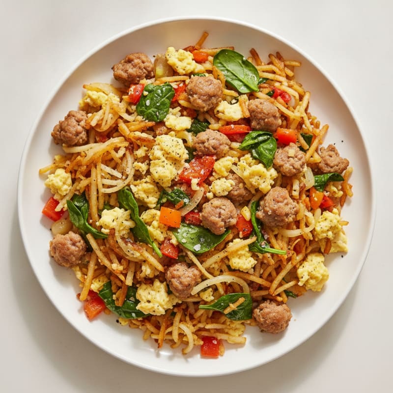 Hearty Hash Brown Scramble with Sausage