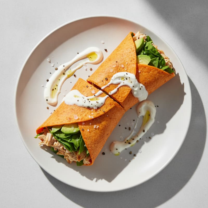 Baked Chicken Carrot Spinach Wrap