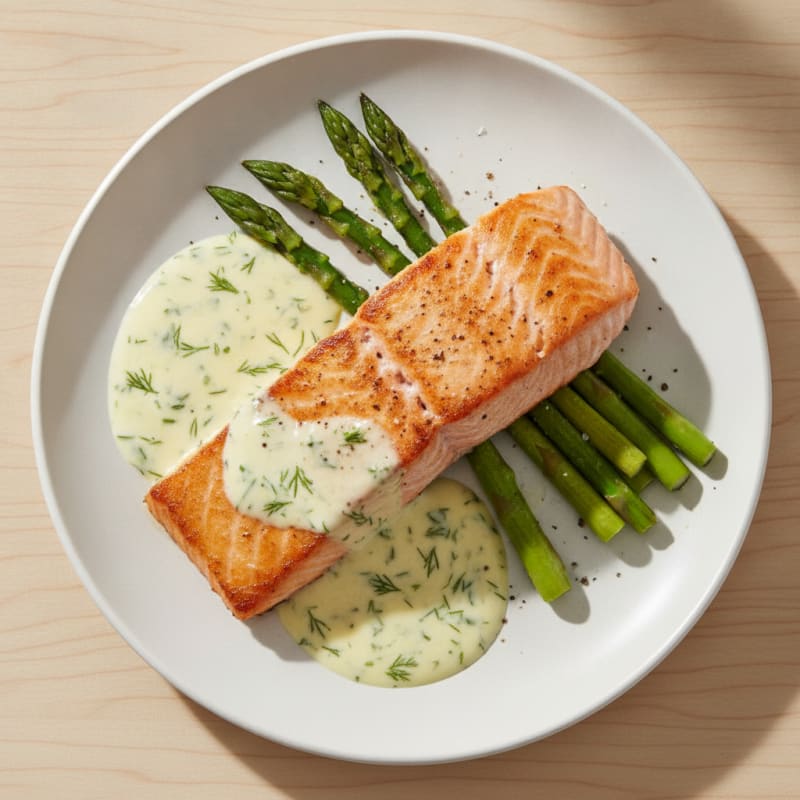 Pan-Seared Salmon with Lemon-Dill Sauce