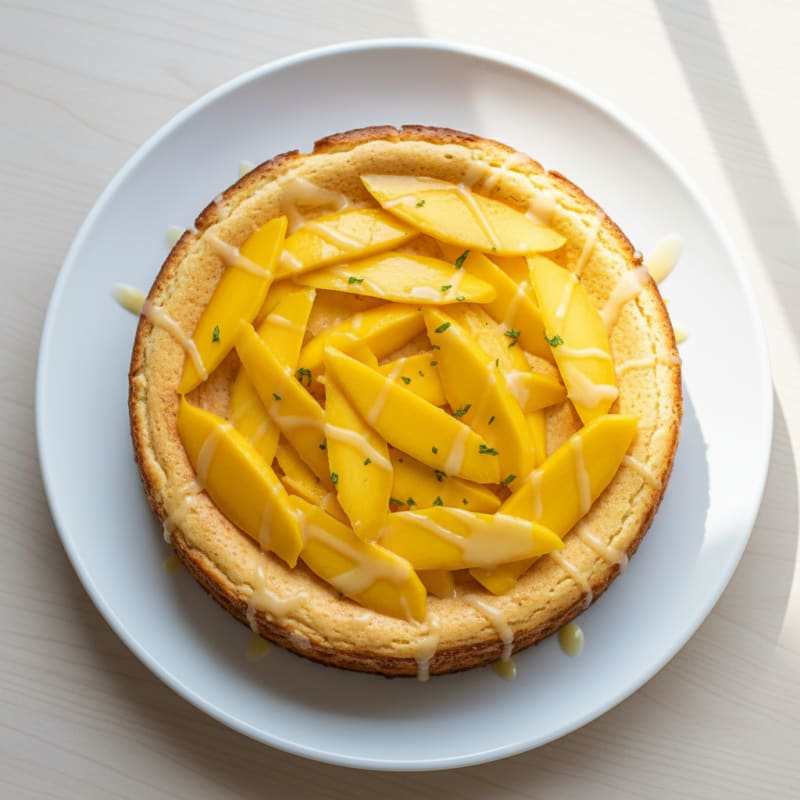 Creamy Greek Yogurt Protein Cheesecake with Fresh Mango