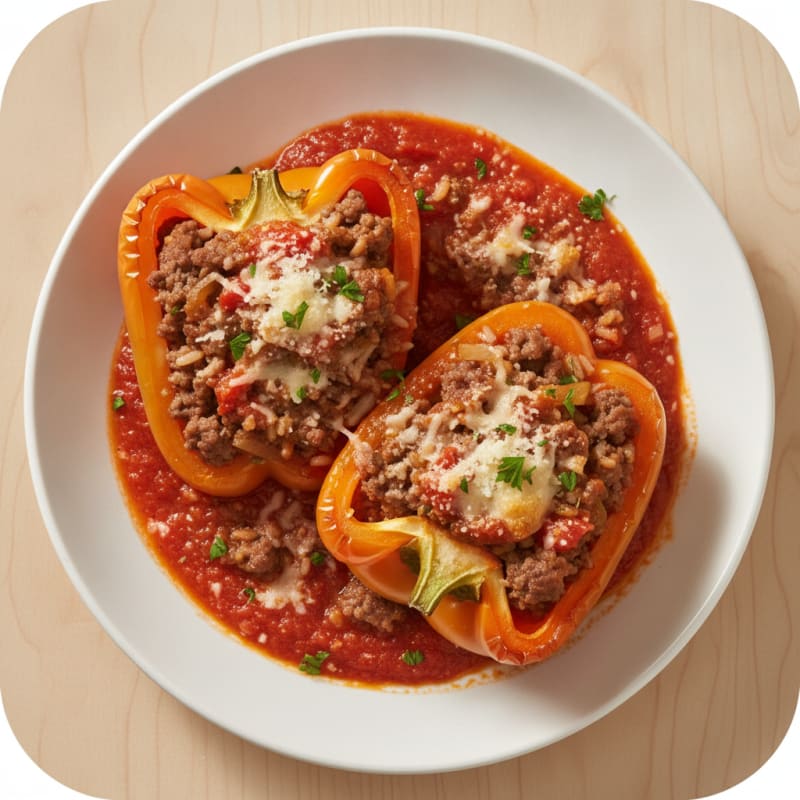 Beef and Rice Stuffed Bell Peppers
