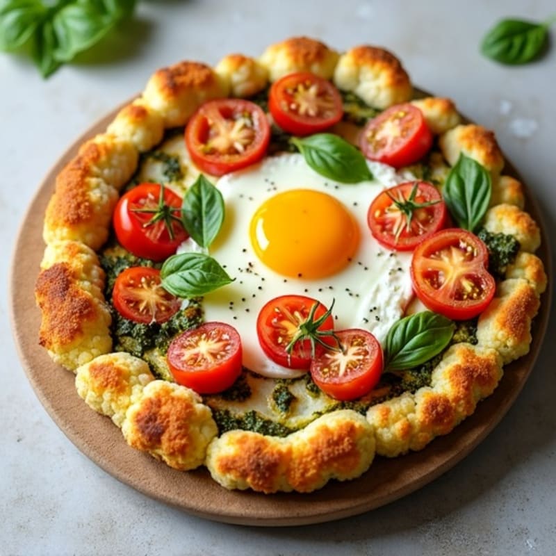 Cauliflower Crust Chicken Pesto Pizza