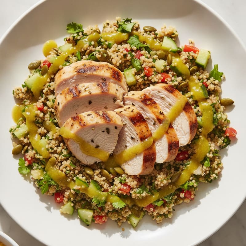 Grilled Turkey Breast with Crunchy Quinoa Salad