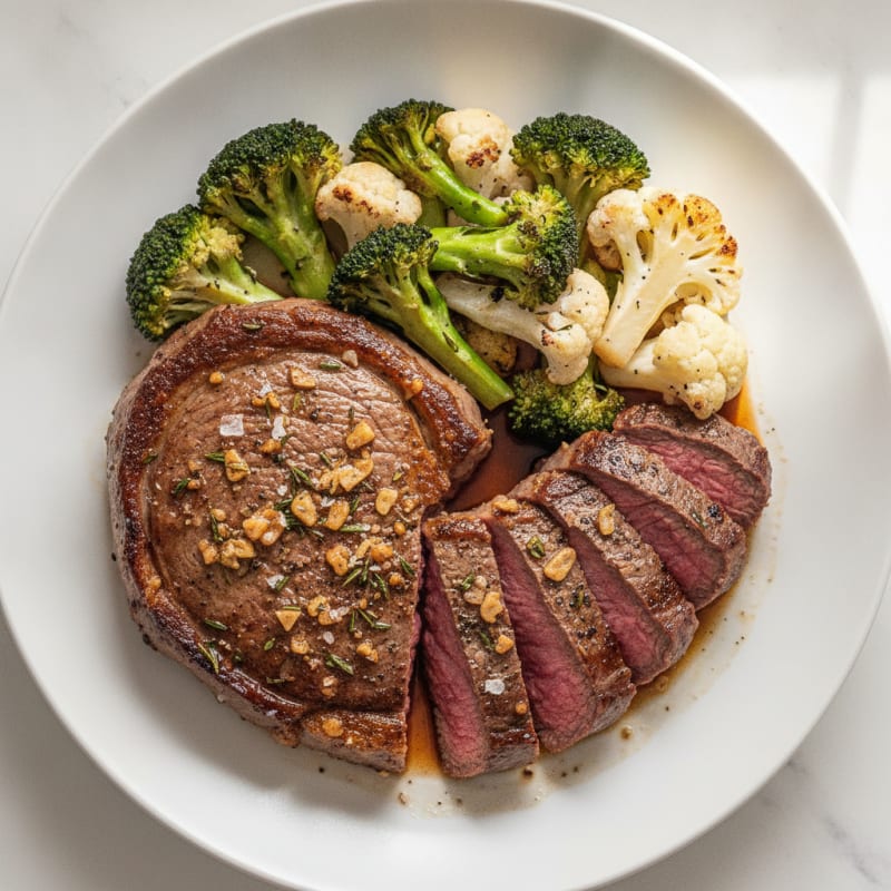 Garlic Herb-Crusted Beef with Roasted Vegetables