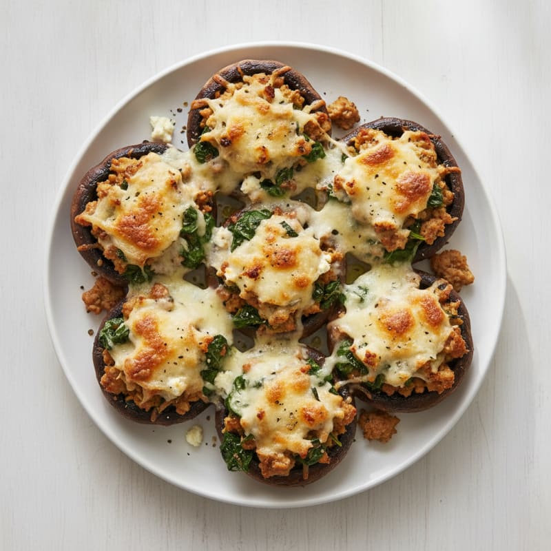 Herb & Cheese Stuffed Portobello Mushrooms