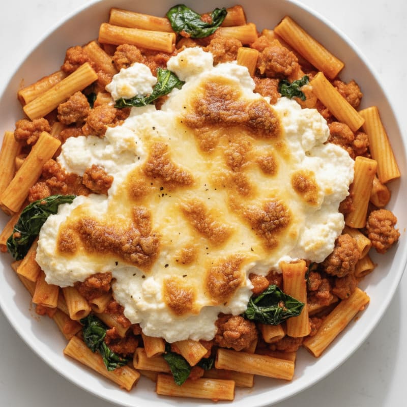 Baked Ziti with Ricotta and Sausage
