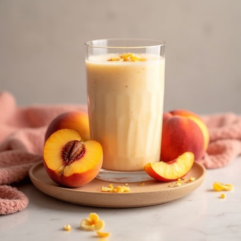 Creamy High-Protein Frozen Peach Smoothie