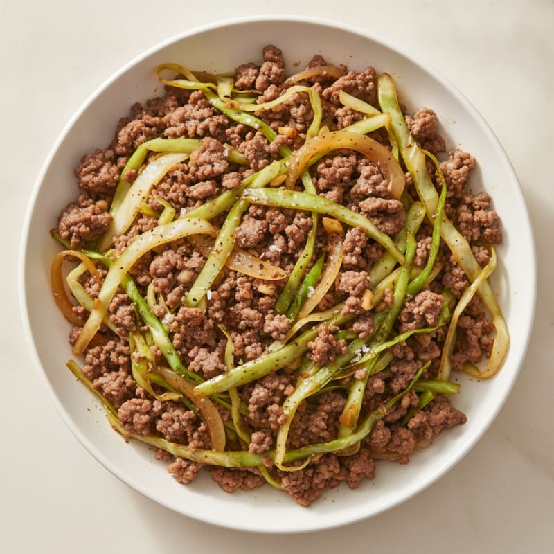 Grass-Fed Beef and Cabbage Skillet