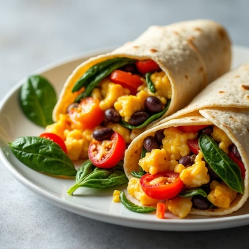 Loaded Veggie and Egg Breakfast Burritos